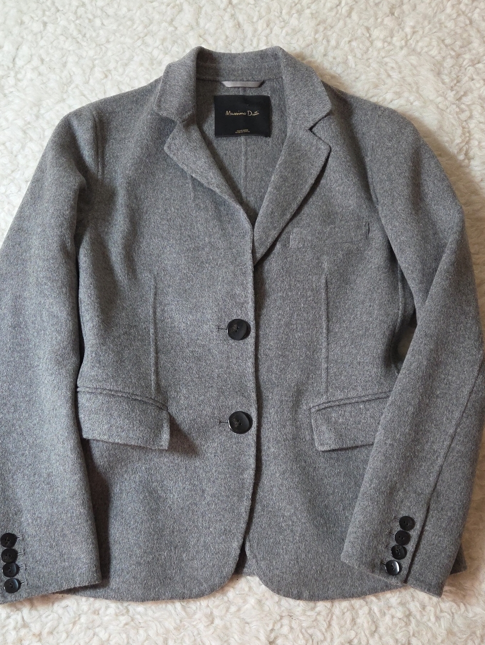 Massimo Dutti Gray Tailored Wool Blazer Sz 4
